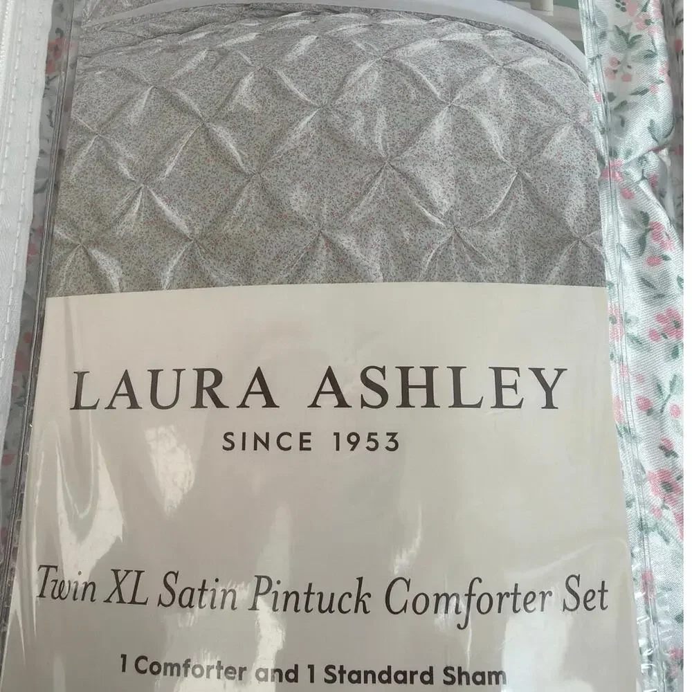 Tierney Pink Twin XL Satin Pintuck Comforter Set New NWT